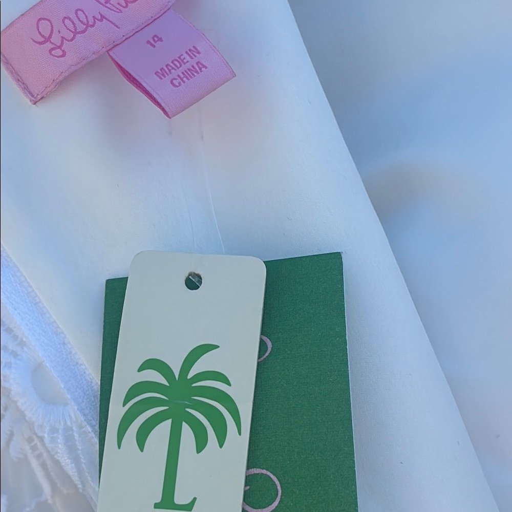 Lilly Pulitzer Nicci dress-14 Resort white-pinwheel organza - Picture 12 of 16